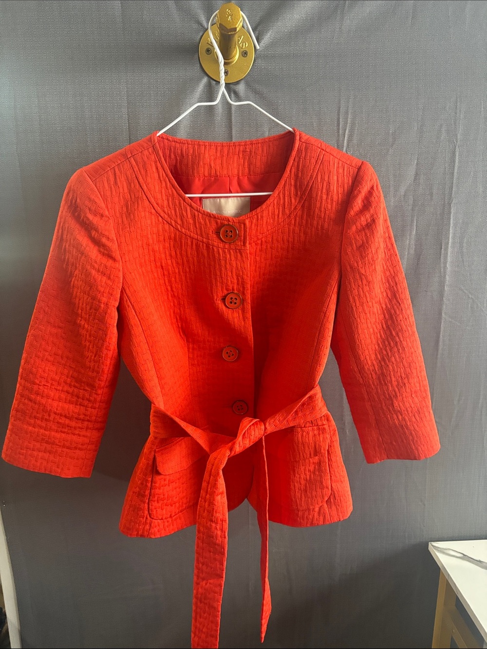 Banana Republic Women's Bright Red Textured Blazer